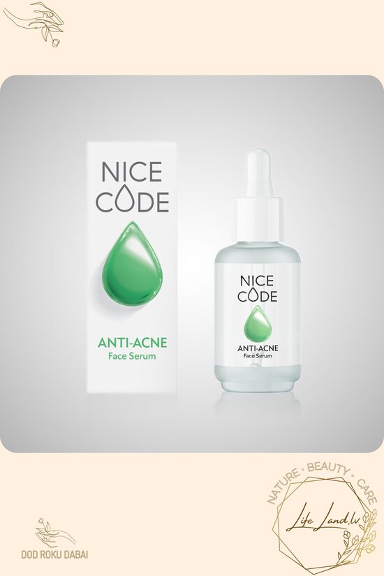 ANTI-ACNE NICE CODE dabīgs sejas serums 30 ml – problemātiskai ādai