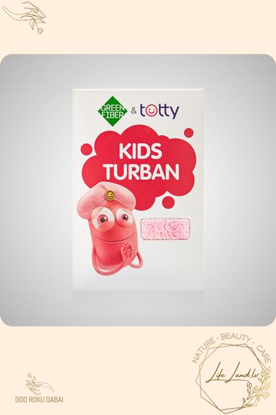Matu turbāns Green Fiber & Totty, rozā