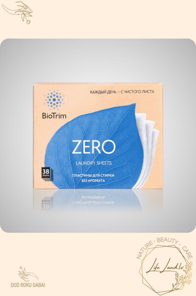 BioTrim ZERO veļas mazgāšanas plāksnes 38 gb – bez smaržvielām, jutīgai ādai un visiem audumiem