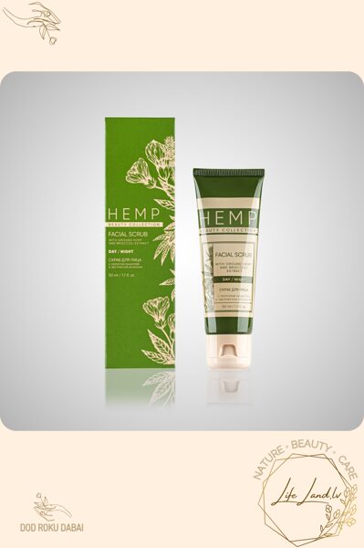 Skrubis sejas ādas saudzīgai attīrīšanai HEMP, 50 ml