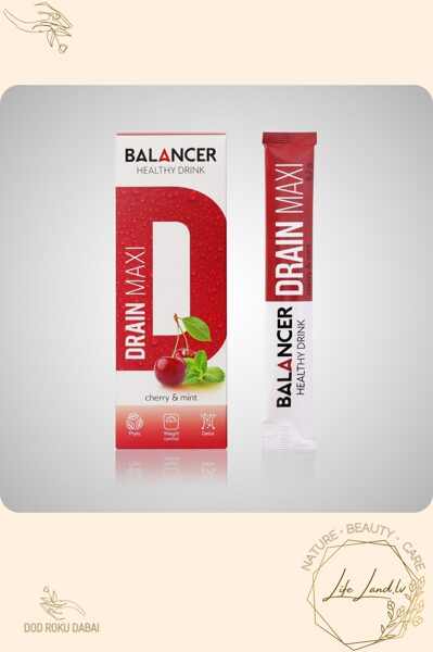 Drenējošs dzēriens BALANCER DRAIN MAXI ar "Ķiršu - piparmētru" garšu, 10 paciņas