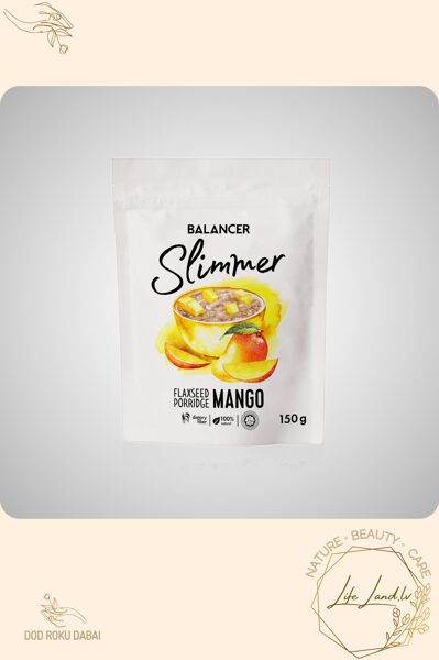 Dabīga linsēklu putra ar žāvētiem mango gabaliņiem, 150 g