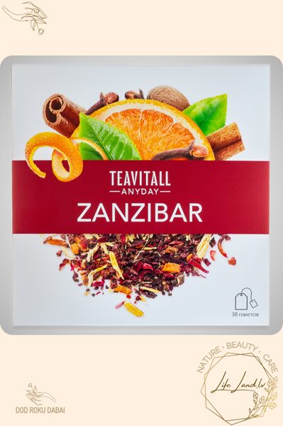 ZANZIBĀRA Tējas dzēriens TeaVitall Anyday, 38 tējas paciņas